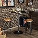 Shahoo Round Bar Table, Cocktail Table with Metal Base & MDF Top, Counter Height Pub Table for Dining Room, Living Room, Kitchen, Bar, Pub, Cafe, Black