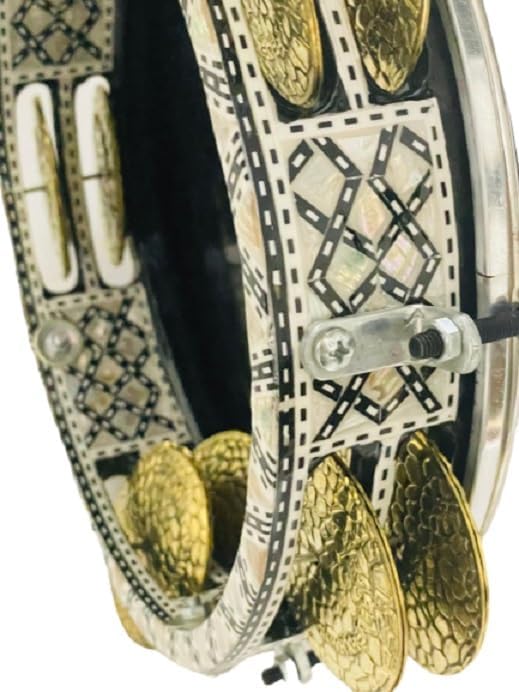 professional Riq, Tambourine Mosaic inlaid mother of pearl, black Head