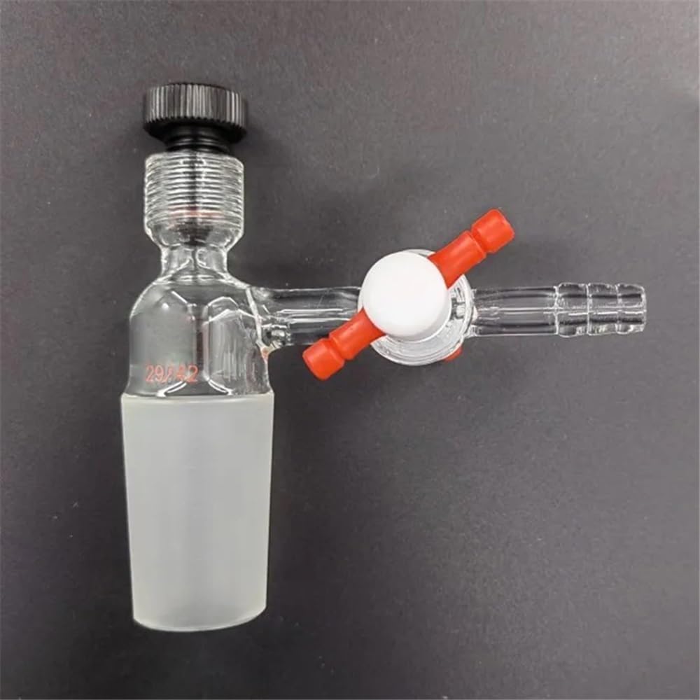 Adaptador de destilación Conjunta, Adaptador for válvula de PTFE de 2 mm de Apertura, Junta tórica de PTFE, Vidrio de borosilicato N11, Varios tamaños de Junta(N112440S)