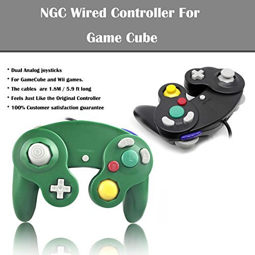 image for Poulep 2 Packs Classic Wired Gamepad Controllers for Wii Game Cube Gam