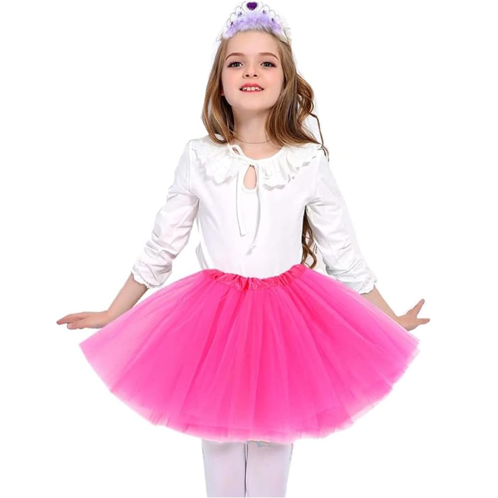 Tutu Skirts for Girls Layered Tulle Ballet Skirt Puffy Princess Fairy Dress for Daily Dance Christmas Halloween New Year Birthday Theme Party Costume for 2-9 Years