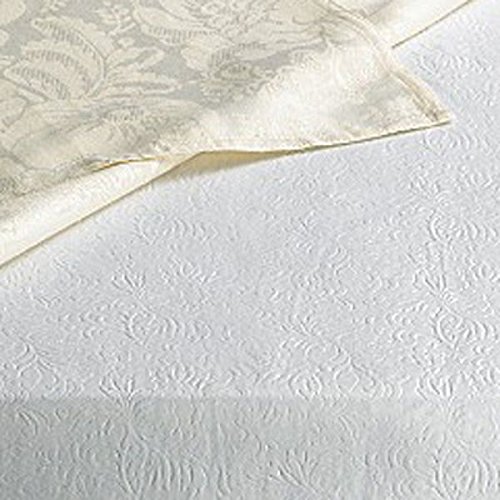 Home Bargains Plus Quilted Heavy Duty Table Pad Protector with Flannel Backing, Cut to Fit, Heat Resistant, Wipe Clean, Protects Table from Spills and Scratches, White, 52” x 70” Rectangle