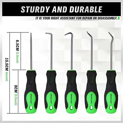 SWANLAKE GARDEN TOOLS 10 ADET Çekme ve Kanca Seti, Araba Oto Yağ Mührü/O-Halka Conta Pena Mini Kancalar Çektirme Sökücü (10 ADET)