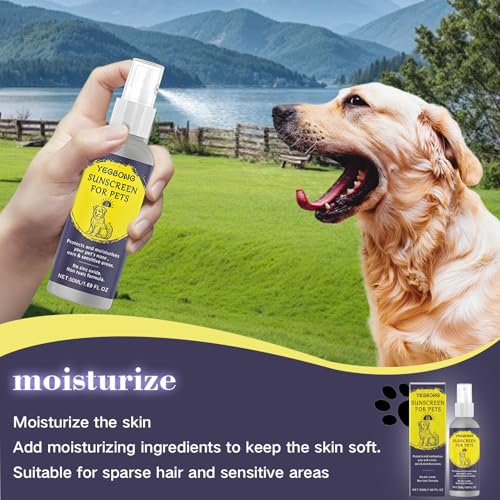 Sonnenschutz Spray für Hunde und Katzen, Feuchtigkeitsspendender Schutz für Hunde und Katzen, Schützt vor Sonnenstrahlen und Sonne, 50ml