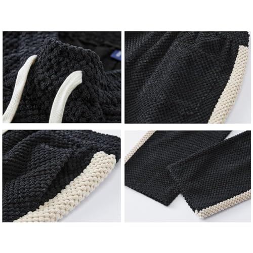 Men's Corduroy Jogging Pants, Casual Straight Drawstring Sweatpants, Fashion Elastic Baggy Pants4