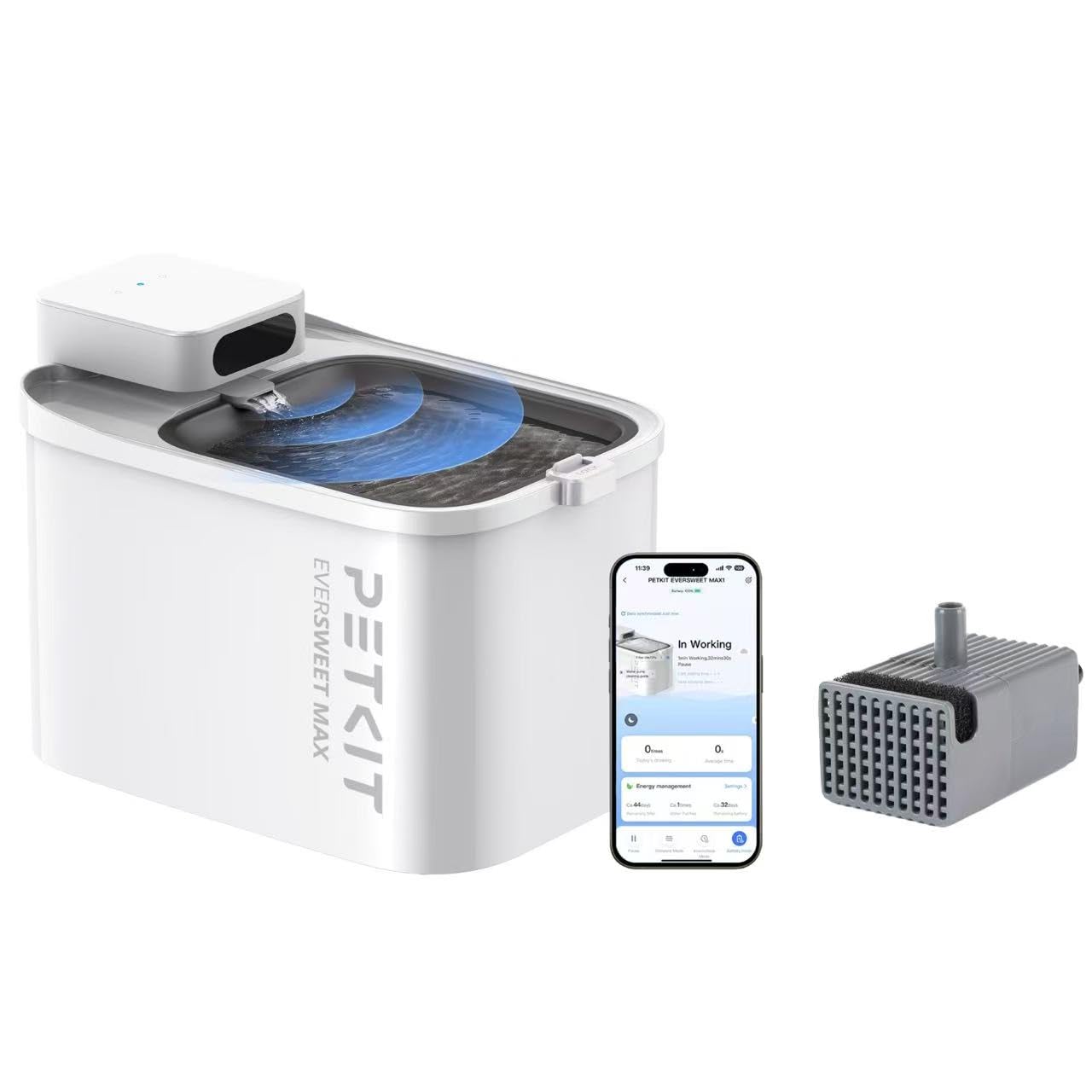 Amazon.com: PETKIT EVERSWEET MAX Cordless Cat Water Fountain with