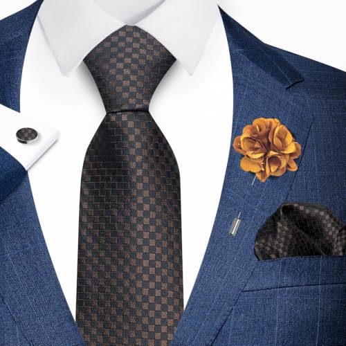 Image of joy alice 70 Colors Ties Set Men Mixed Color Necktie Handkerchief Cufflinks Brooch 3.15 Formal