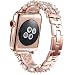 FanTEK Band for Apple Watch 42mm / 44mm, Luxury Crystal Bling Rhinestone Diamond Bracelet Strap, Adjustable Stainless Steel Replacement Band Compatible with iWatch Series 5/4/3/2/1 Rose Gold