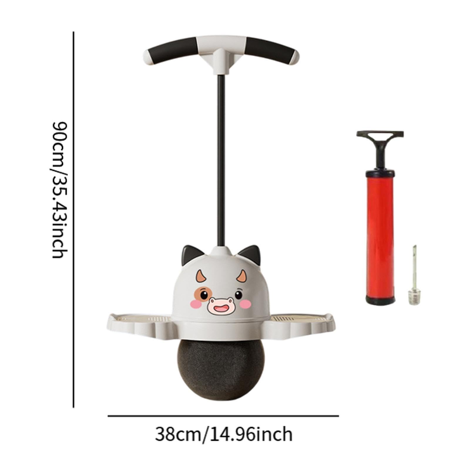Pogo Ball mit Griff Kinder Sprungspielzeug Balancierbrett Balanceboard Hüpfball mit Pumpe für Sensorisches Training für Zuhause Motorikschulung, Schwarz