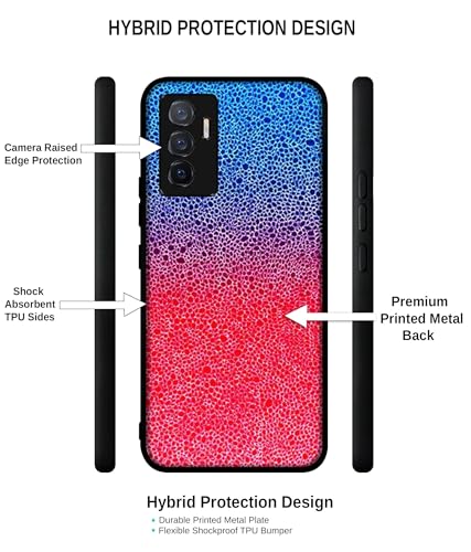 Image of Bubbles Design Premium 2D Printed Metal Back Case Cover for Vivo V23E 5G / Y75 4G