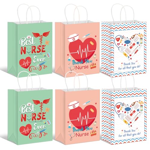 HEYINSHEN Nurse Graduation Gifts Bag 13" Large Congrats Nurses Gift Bag with Tissue Paper & Handles Gifts Bag for Nursing Grads Medical School Graduation Decor Nurse Week Celebrations