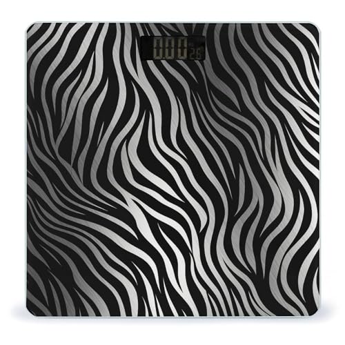 Báscula Digital de Baño con Diseño Zebra, Precisa y Compacta miniatura 1