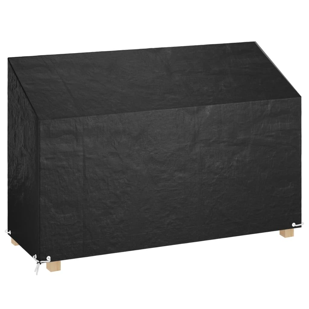 vidaXL Garden Bench Cover - Black - Polyethylene - 190x70x70/88 cm - 8 Eyelets