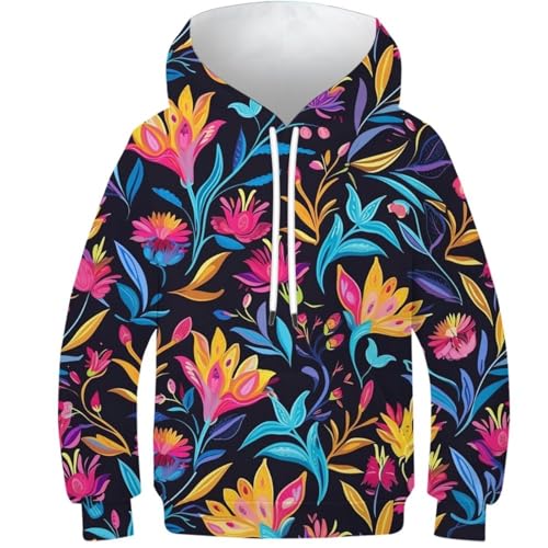 Pull à manches longues pour garçons et filles motif animaux fantastiques du ciel avec grande poche