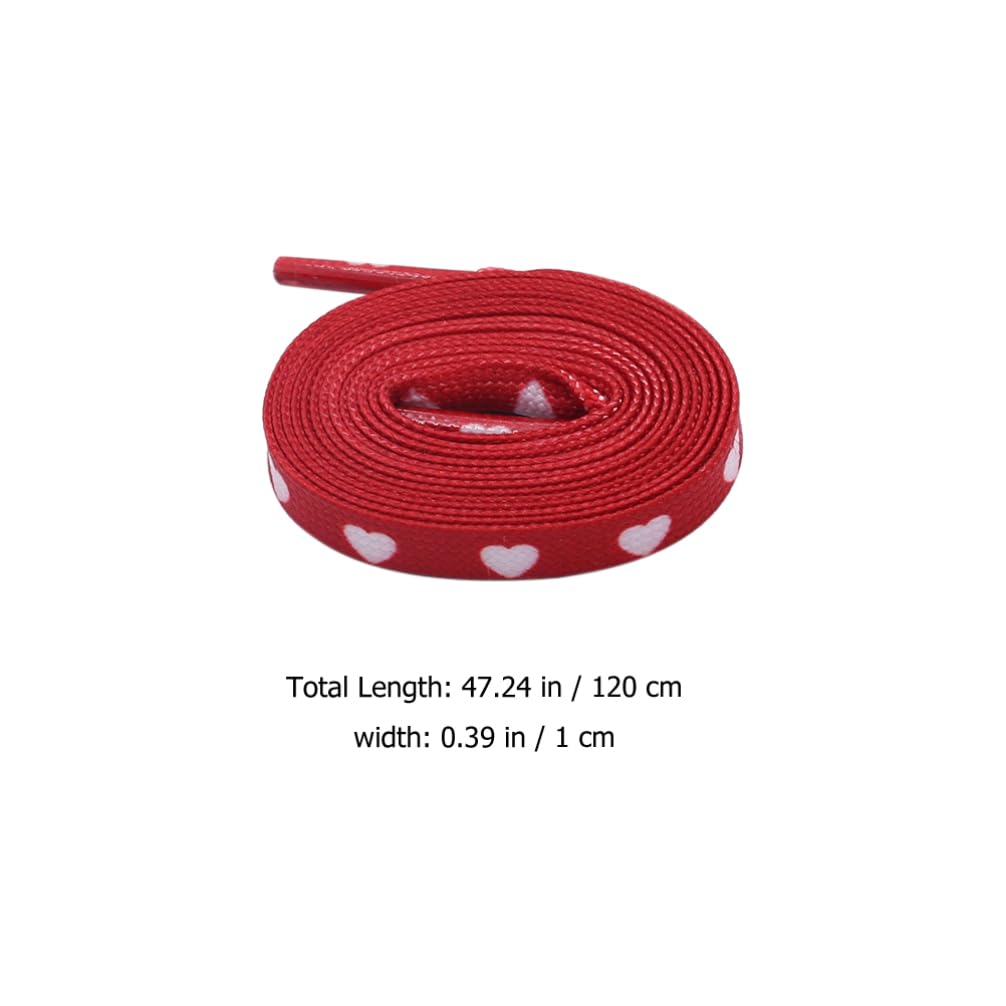 2 Pares De Cordones De Corazón Con Fondo Rojo Correas De Zapatos Planas Para Niños Parejas De Adultos Zapatillas De