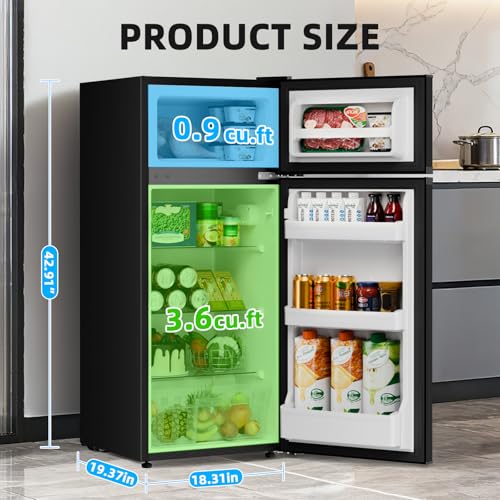 Antarctic Star Compact Refrigerator,4.5 Cu.Ft. Mini Separate Freezer Double 2-Door Adjustable Removable Shelves for Apartment/Dorm/Office,BLACK by Antarctic Star - Image 5