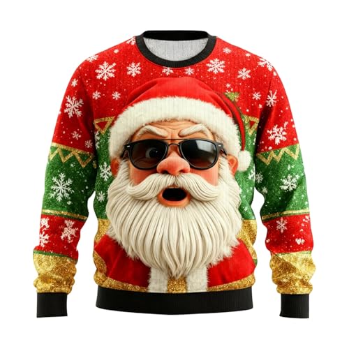 Sweat-shirt homme imprimé Noël, le pull doux idéal pour vos soirées d'hiver