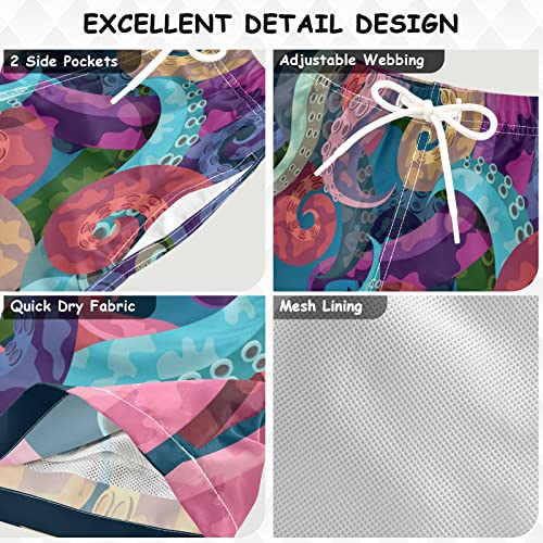 visesunny Colorful Octopus Swim Trunks Boys Toddler Bathing Suits for Kids Swimwear Baby Boy Swimsuit Boys Swim Shorts3