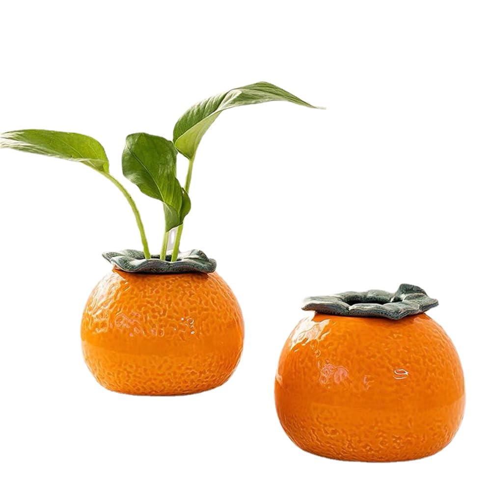Amazon.co.jp: オレンジ 形 花瓶 ガラス 水耕栽培 陶器花瓶