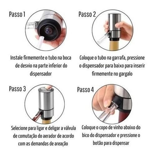 Aerador E Dispensador De Vinho Elétrico Decantador De Vinho bomba de vinho com base de tubo de aço i
