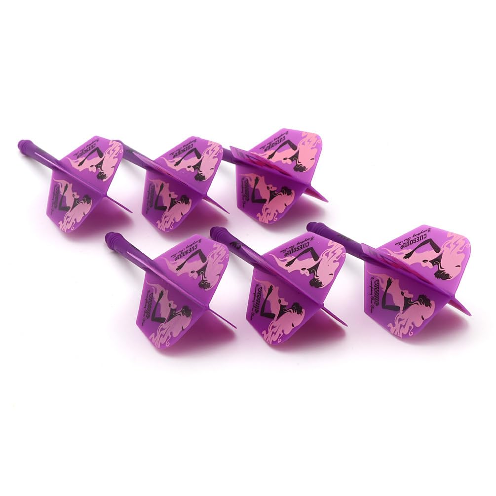 CUESOUL 6 Piezas Rost Eje de dardo Integrado y Plumas - 4