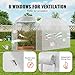 VEVOR Walk-in Tunnel Greenhouse, 14.6x6.4x6.3 ft Hoop House Greenhouse Tunnel, Plant Hot House with Galvanized Steel Frame, White PE Cover, Roll-up Zipper Door and 8 Windows for Outdoor