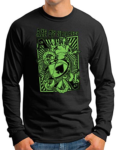 T-shirt à manches longues pour homme OM3 Octopus Card Noir XXL