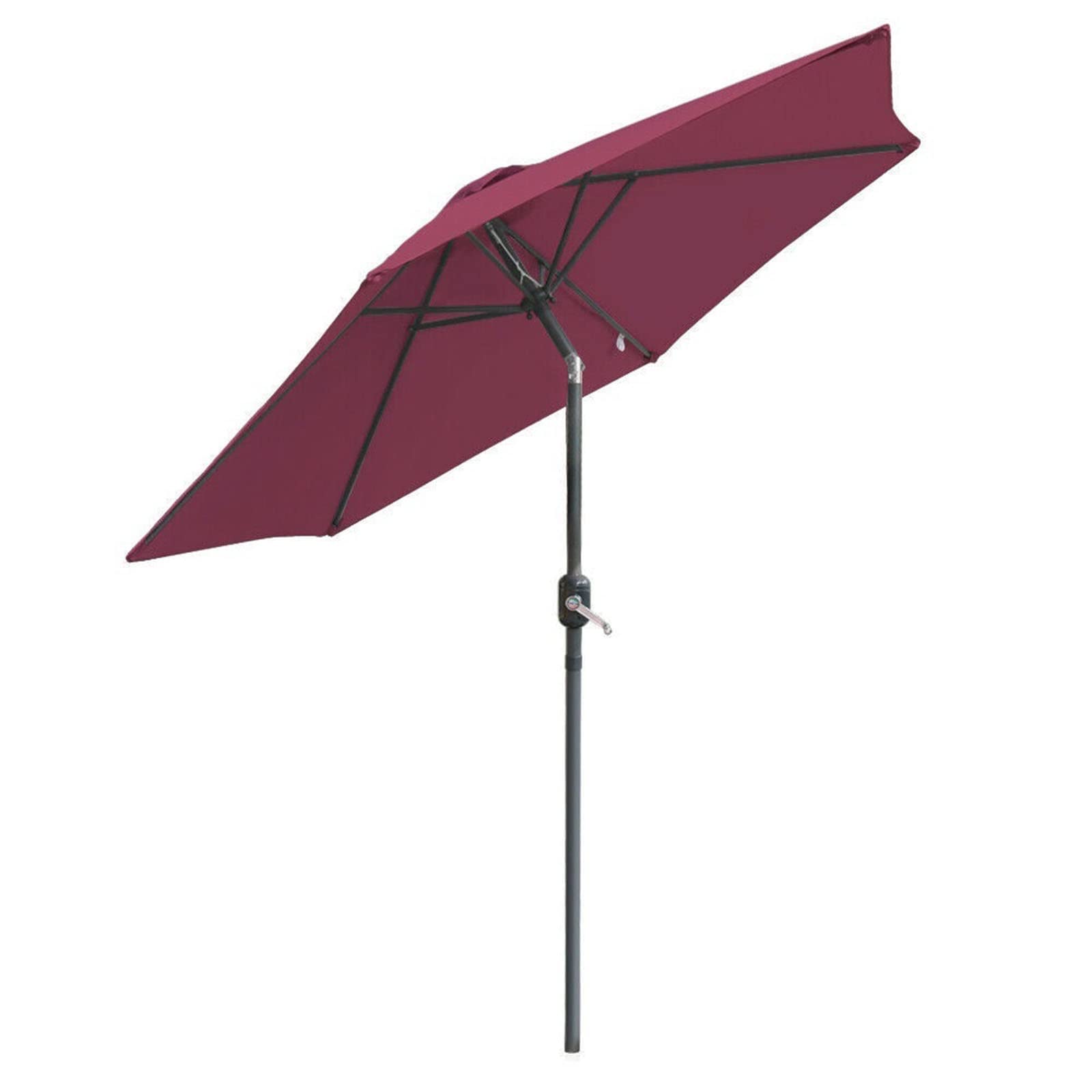 WDSOPK Garden Parasol Outdoor Sun Shade Aluminium Crank Tilt 2.5M Round Patio Umbrella