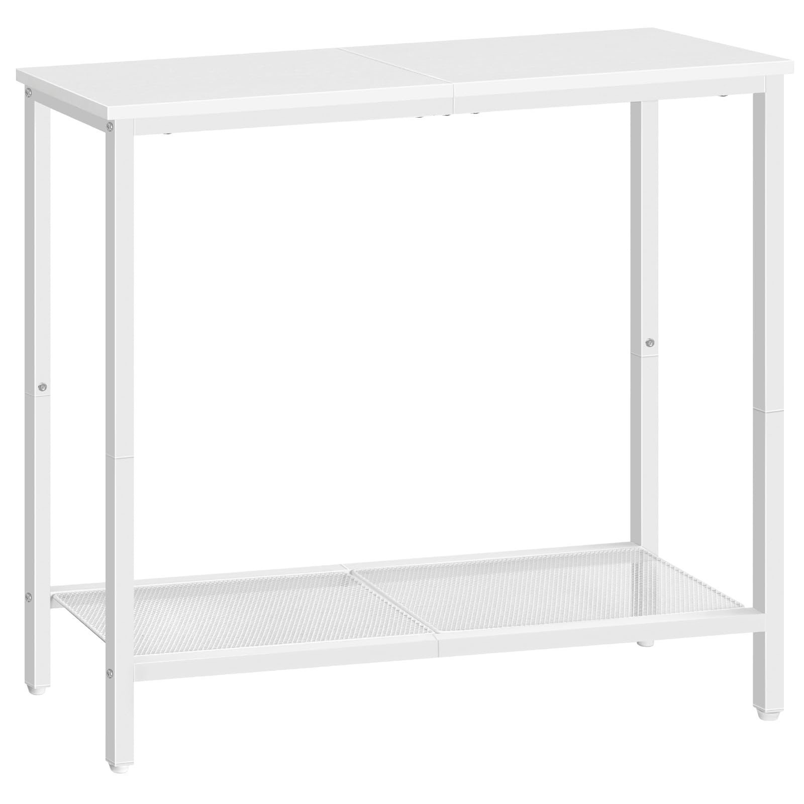 HOOBRO Consolle Ingresso, 75 cm Tavolo Console Stretto, Piccolo Tavolo da Divano con Ripiano Portaoggetti, per Corridoio, Soggiorno, Camera da Letto, Salotto, Bianco EWW74XG01