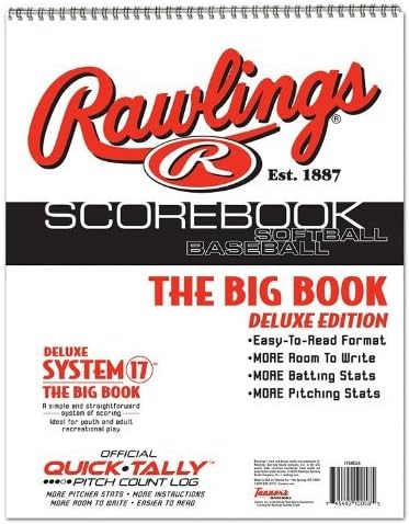 Baseball/Softball Scorebook Big Book with Pitch Count Log (Little League, ASA, Travel Ball, Babe Ruth, High School)