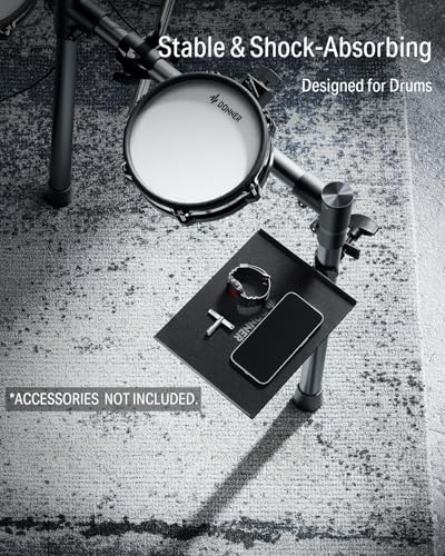Donner Percussion Table for Drum Sets, Drum Accessory Holder Tray with Clamp On Shelf, Stable Flexible Microphone Stand with EVA Pad, Shock Absorbing, Large Surface - image 2