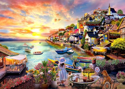 1000 Piece Jigsaw Puzzle for Adults & Kids Coastal Catcher by the Sea Style Paper Material 1000 Pieces 1 Set Puzzles (Catcher By the Sea)