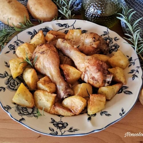 Pollo e patate in friggitrice ad aria