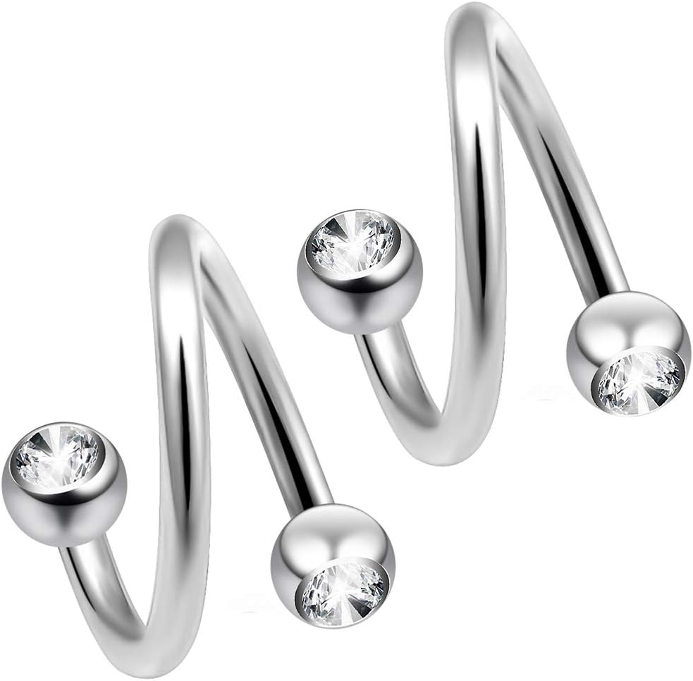 2pc Twisted Barbell 16g Piercing Earrings Nigeria Ubuy