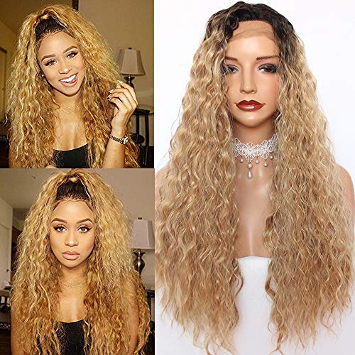 PlatinumHair Long Curly Hair Synthetic Lace Front Wigs Kinky Curly Wig Loose Curls Lace Front Wig Heat Resistant for Fashion Women (Blonde Curly Wig) PlatinumHair Long Curly Hair Synthetic Lace Front Wigs Kinky Curly Wig Loose Curls Lace Front Wig Heat Resistant for Fashion Women (Blonde Curly Wig)