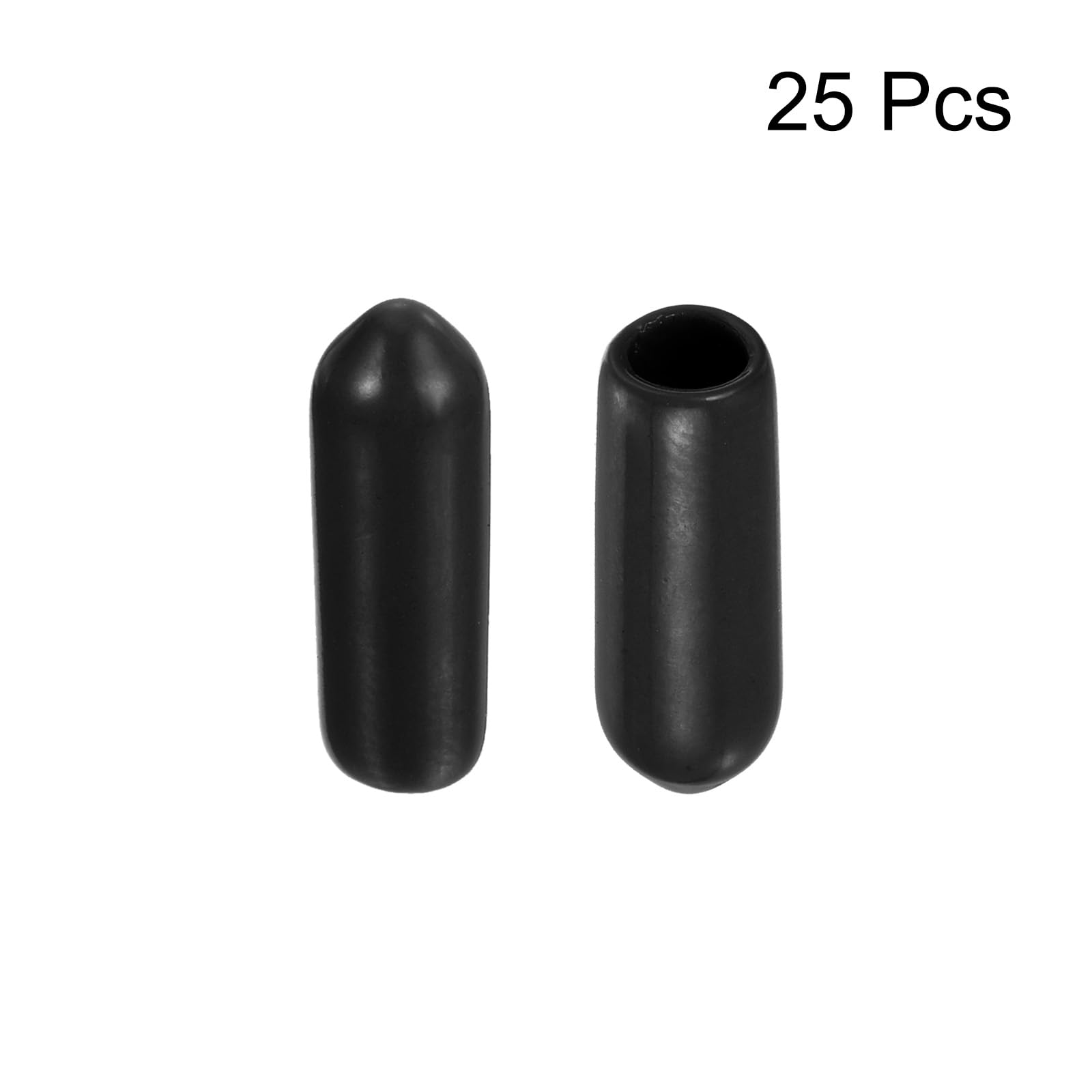 QUARKZMAN 25 Pezzi Tappi Terminali in Gomma 4mm (3/16") ID Coprivite con Tappo Terminale Rotondo in Vinile Protezioni per Filettatura, Nero