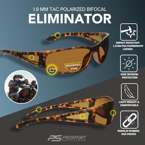 proSPORT Polarized Bifocal Maui Sunglass Readers Costa Fishing Sport Wrap Around Side Shield Men Women 1.50 2.00 2.50 3.004