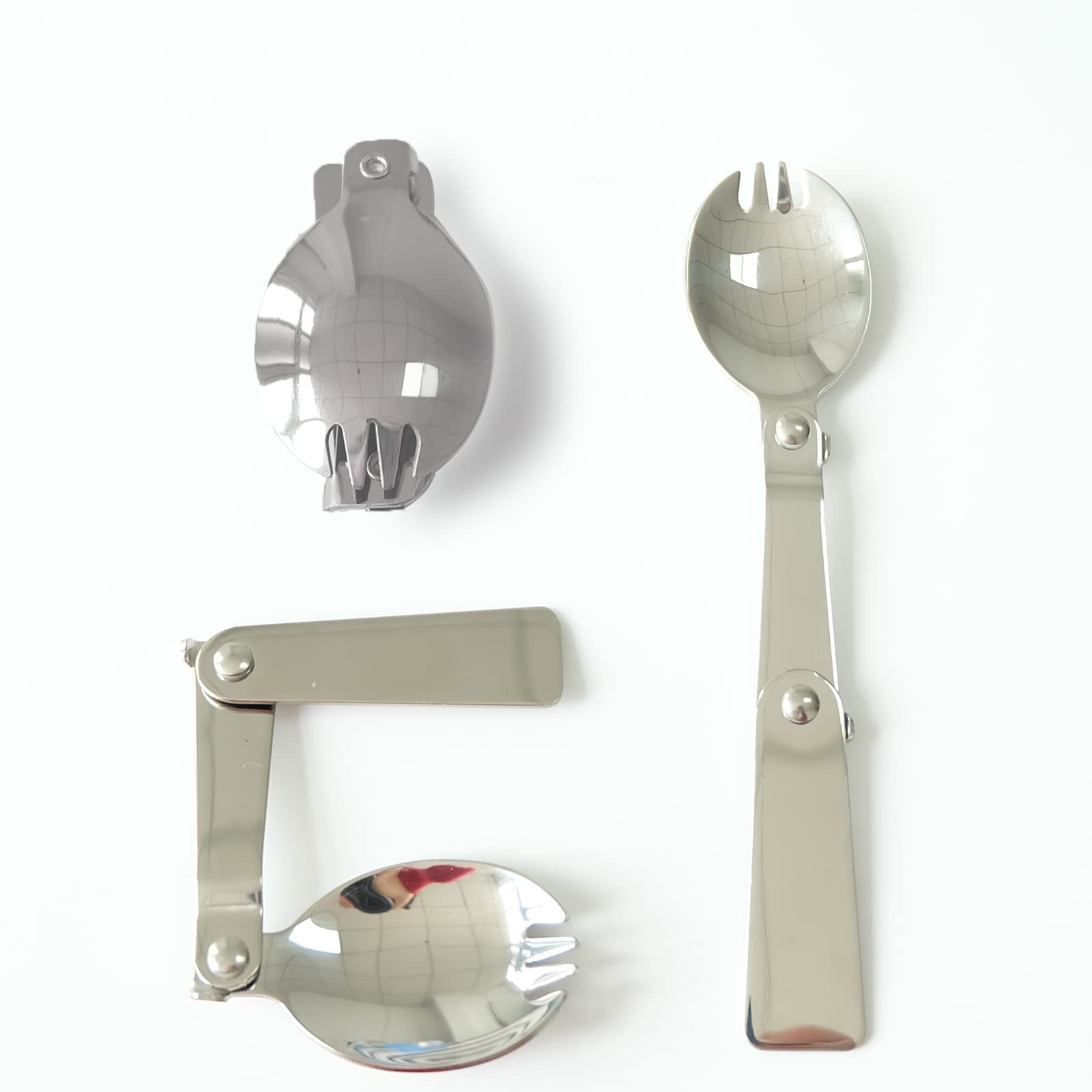 Acheter Vaisselle De Camping En Plein Air, Cuillère Et Fourchette Pliantes, Ensemble De Poche Portable En Acier Inoxydable 1 Pièce