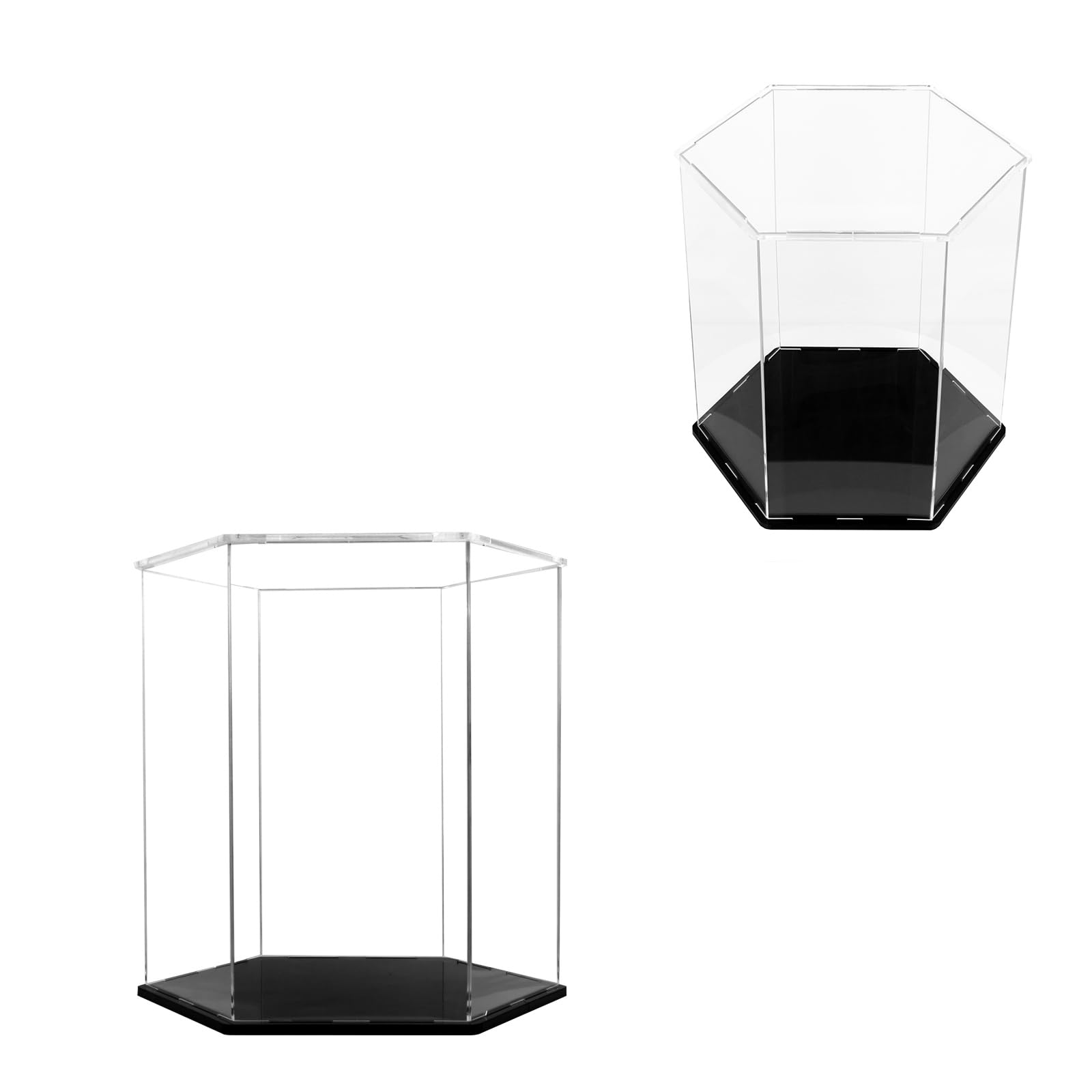 Acrylic Display Case, Memorabilia Display Case, 13×13 Inch with Black Base,Display Clear Display Case Collectibles Figures Dolls Toys Models Organizations,Helmet/Basketball Display case (A)