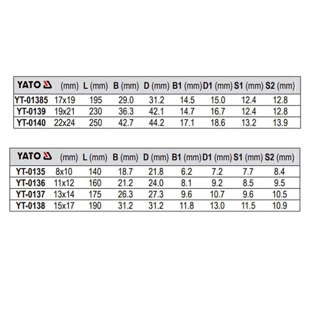 Yato yt-0139 - Nut Wrenches Wrench 19 x 21 mm, Chrome - Image 3