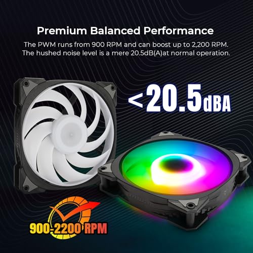 Image of InWin Neptune AN120-3PK, 120mm PWM ARGB Fans, Triple Pack, Customizable Lighting, Static Pressure, 5V-3PIN Addressable RGB, Motherboard SYNC with 5V-3PIN, up to 2200PWM, Black