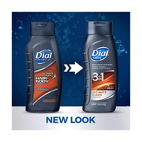 Dial-Men-3in1-Body-Hair-and-Face-Wash-Ultimate-Clean-20-fl-oz-Pack-of-4 Dial Men 3in1 Body, Hair and Face Wash, Ultimate Clean, 20 fl oz , 4 Count (Pack of 1)