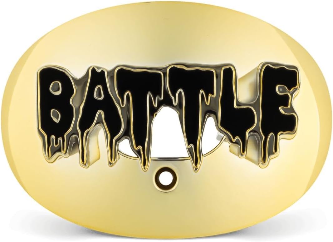 Battle 3D Chrome Drip Oxygen Football Mouthguard - Superior Airflow and Better Performance, Maximum Protection and Breathability, Works with Braces