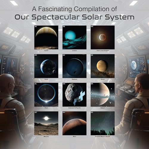 Image of RED EMBER Solar System 2026 Wall Calendar 12 Month | 12 inch x 24 inch Open | Thick & Sturdy Paper | Holiday Gift | Space Planets Calendar 2026