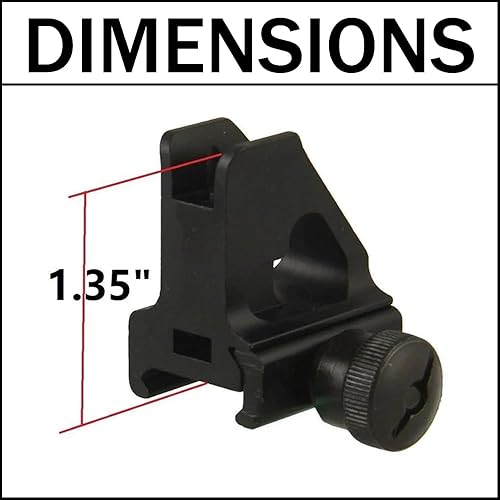 Miniatura 3 de Torre delantera desmontable de perfil bajo para .223 5.56 - Compatible con abatible frontal y riel Weaver, S - Rifle táctico de caza Airsoft