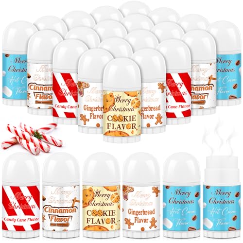 Sacubee 50 Pcs Christmas Peppermint Lip Balms Gifts Bulk, Mini