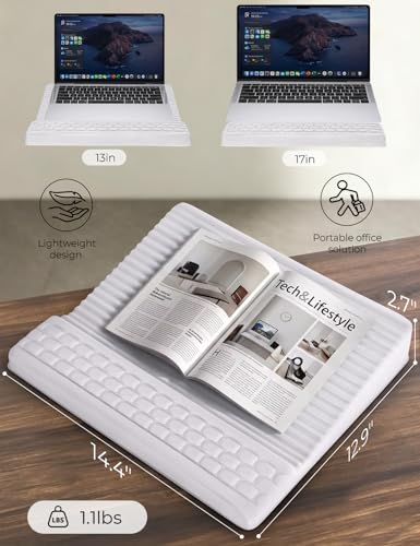 Image of Adjustable Lap Desk with Wrist Rest, Reversible Laptop Stand