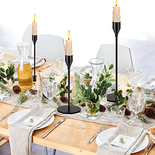 Oatnauxil Matte Black Candle Holders Black Candlestick Holders Metal Candle Holder For Wedding, Dinning, Party, Fits 3/4 Inch Thick Candle&Led Candles (Set Of 3 Pcs) #TOP5