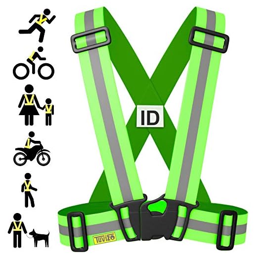 Tuvizo Reflective Vest for Running or Cycling - Comfortable Reflective Gear for High Visibility and Safety - Yellow L | XL | XXL