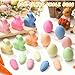 18 Pcs Easter Sidewalk Chalk Set Glow in The Dark Easter Eggs Carrots Bunnies Colorful Washable Dustless UV Chalk for Black Light Party Playground Chalkboard Outdoor Drawing Basket Stuffers Gifts